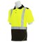 Erb Safety Shrt Slv Polo Shrt, Brdseye Msh, Class2, 9100SBSEG, Hi-Viz Lme/Blk, 4XL 62680